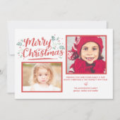 Hand Lettered Kerstwinter Waterverf Foliage Feestdagenkaart (Voorkant)