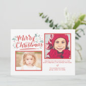 Hand Lettered Kerstwinter Waterverf Foliage Feestdagenkaart (Staand voorkant)