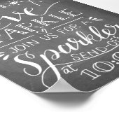 Hand Lettered Laat Liefde Sprankelen Vonken Afsche Poster (Hoek)