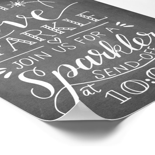 Hand Lettered Let Love Sparkle Sparkler Sendoff Poster (Hoek)