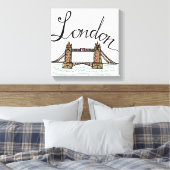 Hand Lettered London Bridge 2 Canvas Afdruk (Insitu (Slaapkamer))