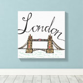 Hand Lettered London Bridge 2 Canvas Afdruk (Insitu (Houten vloer))