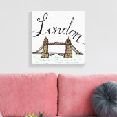 Hand Lettered London Bridge 2 Canvas Afdruk (Insitu (Woonkamer))
