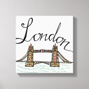 Hand Lettered London Bridge 2 Canvas Afdruk