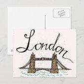 Hand Lettered London Bridge Briefkaart (Voorkant / Achterkant)
