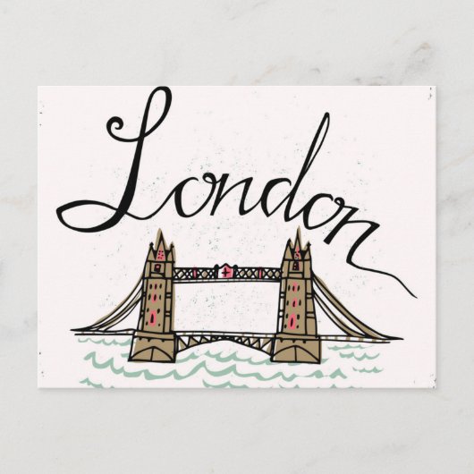 Hand Lettered London Bridge Briefkaart (Voorkant)
