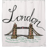 Hand Lettered London Bridge Douchegordijn (Voorkant)