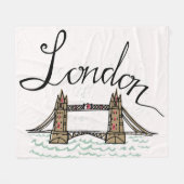 Hand Lettered London Bridge Fleece Deken (Voorkant (Horizontaal))
