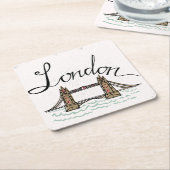 Hand Lettered London Bridge Kartonnen Onderzetters (Schuin)