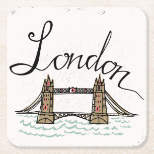 Hand Lettered London Bridge Kartonnen Onderzetters