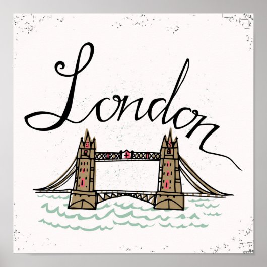 Hand Lettered London Bridge Poster (Voorkant)