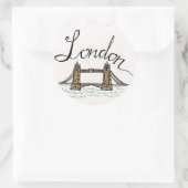 Hand Lettered London Bridge Ronde Sticker (Tas)