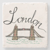 Hand Lettered London Bridge Stenen Onderzetter (Voorkant)