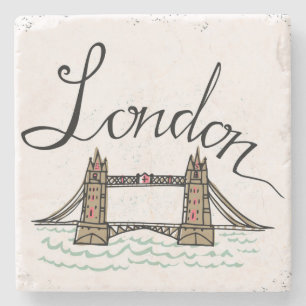 Hand Lettered London Bridge Stenen Onderzetter