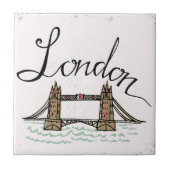 Hand Lettered London Bridge Tegeltje (Voorkant)