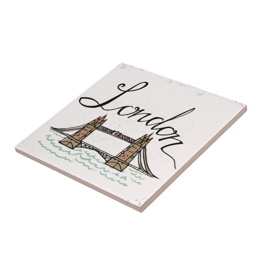 Hand Lettered London Bridge Tegeltje (Zijkant)