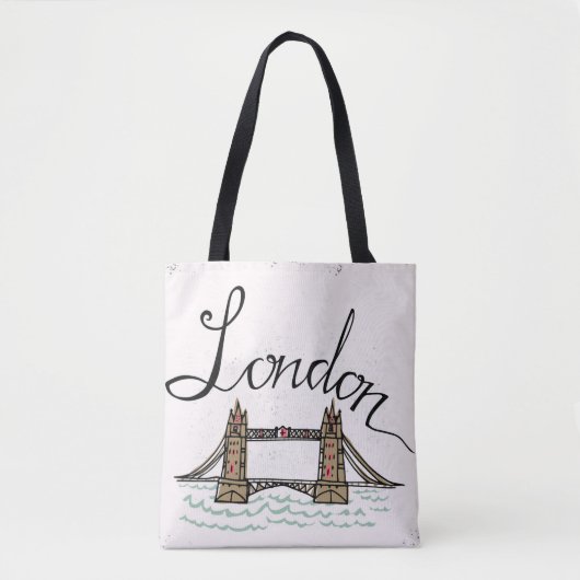 Hand Lettered London Bridge Tote Bag (Voorkant)