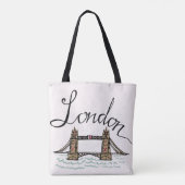 Hand Lettered London Bridge Tote Bag (Achterkant)