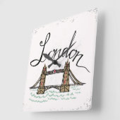 Hand Lettered London Bridge Vierkante Klok (Hoek)