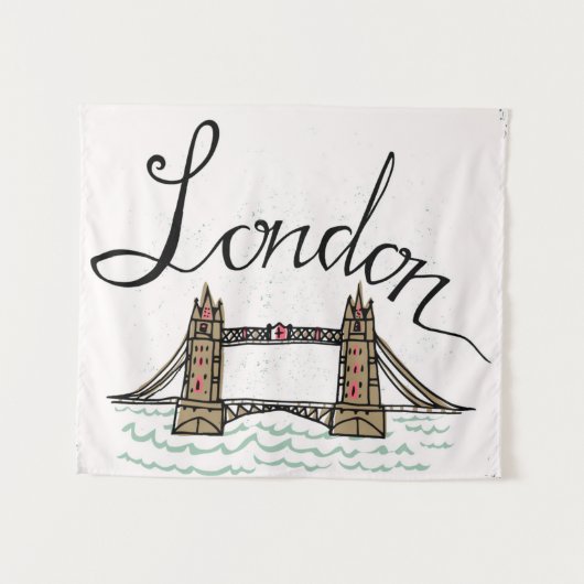 Hand Lettered London Bridge Wandkleed (Voorkant (horizontaal))