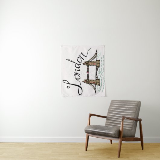 Hand Lettered London Bridge Wandkleed (In situ)