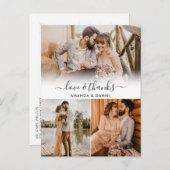 Hand Lettered Love and Bedankt Wedding Photo Aankondigingskaart (Voorkant / Achterkant)
