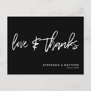 Hand-Lettered Love Bedankt Modern Zwart Briefkaart