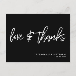 Hand-Lettered Love Bedankt Modern Zwart Briefkaart