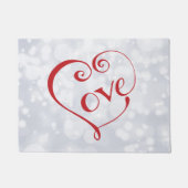 Hand Lettered Love Heart in Red Deurmat (Voorkant)