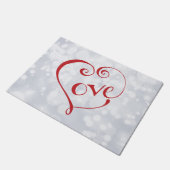Hand Lettered Love Heart in Red Deurmat (Schuin)
