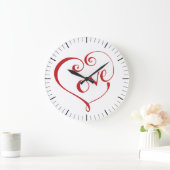 Hand Lettered Love Heart in Red Grote Klok (Huis)