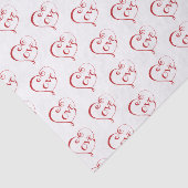 Hand Lettered Love Heart in Red Tissuepapier (Detail)