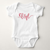 Hand-Lettered Love Heart Red Romper (Voorkant)