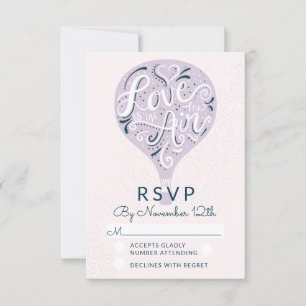 Hand Lettered Love Lavendel Bruiloft RSVP Antwoord