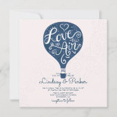 Hand Lettered Love Navy Blue Bruiloft Plein Kaart (Voorkant)