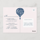 Hand Lettered Love Navy Bruiloft Maaltijd Keuze RS Briefkaart (Achterkant)