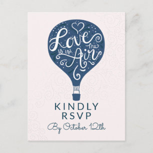 Hand Lettered Love Navy Bruiloft Maaltijd Keuze RS Briefkaart
