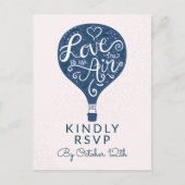 Hand Lettered Love Navy Bruiloft Maaltijd Keuze RS Briefkaart (Voorkant)