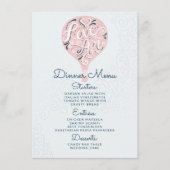 Hand Lettered Love Roze Ballon Bruiloft Diner Menu (Voorkant)