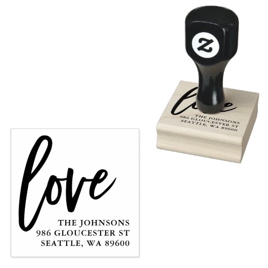 Hand Lettered Love Script | Gepersonaliseerd Rubberstempel (Gestempeld)