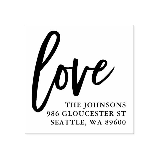Hand Lettered Love Script | Gepersonaliseerd Rubberstempel (Afrduk)