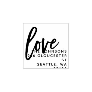 Hand Lettered Love Script   Gepersonaliseerde brui Rubberstempel