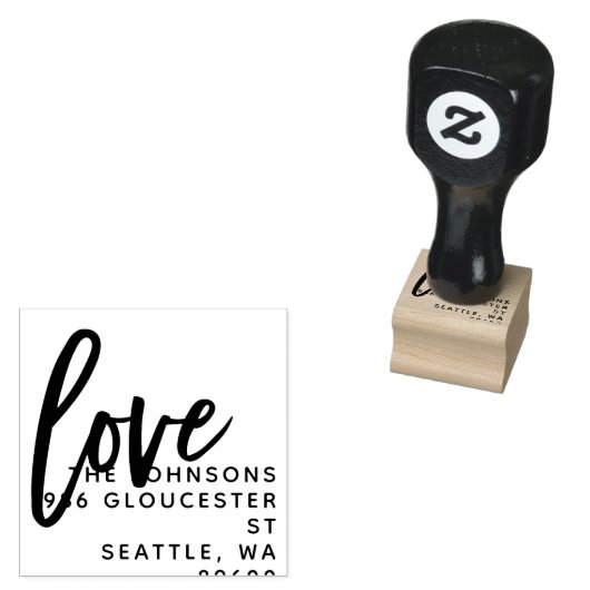 Hand Lettered Love Script | Gepersonaliseerde brui Rubberstempel (Gestempeld)