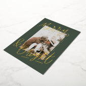 Hand-lettered Merry & Bright Photo Overlay Folie Feestdagenkaart (Gedraaid)