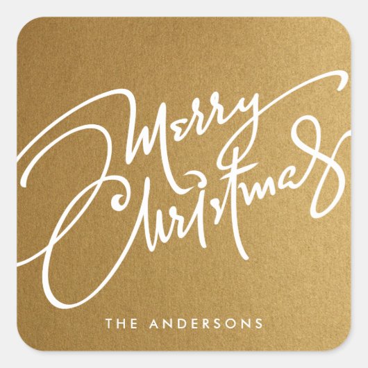 HAND-LETTERED MERRY CHRISTMAS | HOLIDAY STICKER (Voorkant)