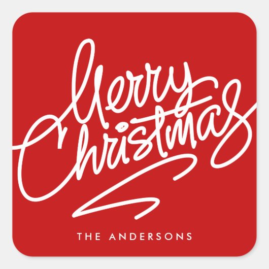 HAND-LETTERED MERRY CHRISTMAS | HOLIDAY STICKER (Voorkant)