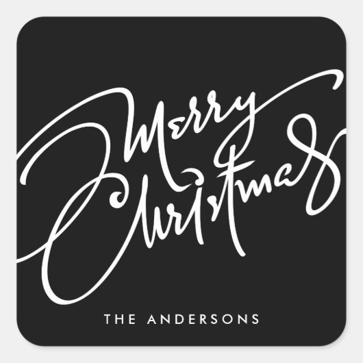 HAND-LETTERED MERRY CHRISTMAS | HOLIDAY STICKER (Voorkant)