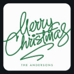 HAND-LETTERED MERRY CHRISTMAS | HOLIDAY STICKER<br><div class="desc">MERRY CHRISTMAS originele handschrift ©Letterstock.</div>