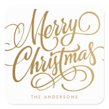 HAND-LETTERED MERRY CHRISTMAS | HOLIDAY STICKER