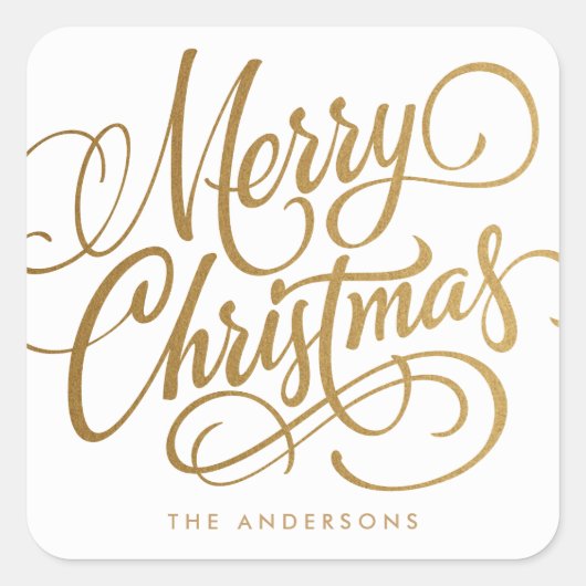 HAND-LETTERED MERRY CHRISTMAS | HOLIDAY STICKER (Voorkant)